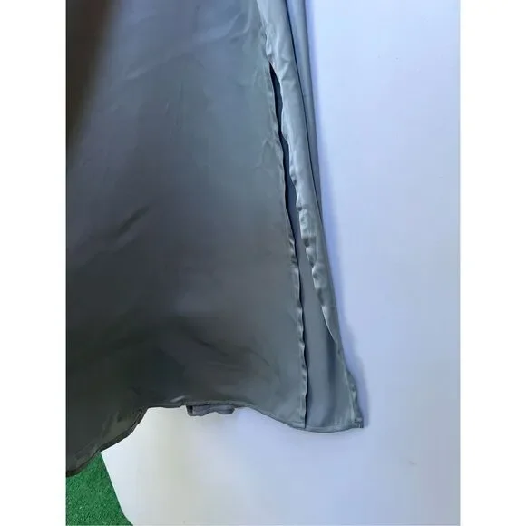 Nasty Gal satin high neck belted midi dress in size 8 - Picture 4 of 11